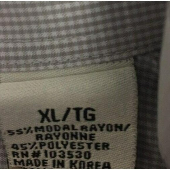 Pronto Uomo Mens Dress Oxford Shirt Tan Size XL Button L/S Tan Grey Checked - Picture 5 of 12